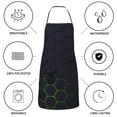 thumbnail image 6 of Gaeub Modern Hexagonal Neon Grid Kitchen Cooking Aprons Adjustable Bib Apron Waterdrop and Oil Resistant Kitchen Chef Apron for Women Men, 6 of 7
