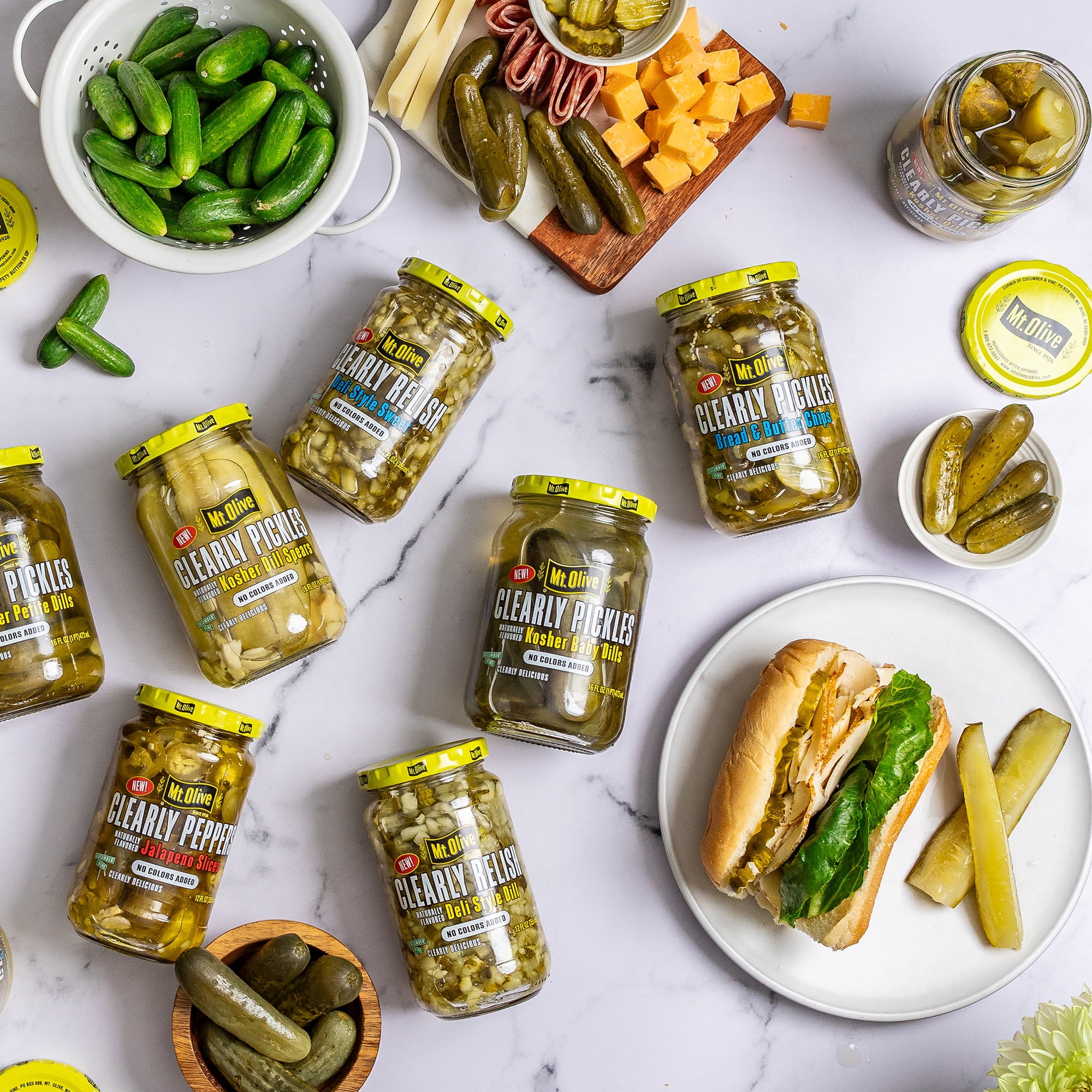 Mt. Olive Clearly Pickles Kosher Dill Spears, 16 fl oz Jar – Naturally Flavored Dill Pickle Spears, No Artificial Dyes