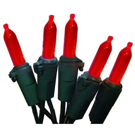 Brite Star 100ct Mini LED Mini Lights Red - 33' Green Wire