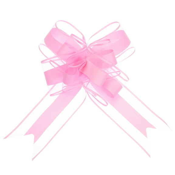 Extra Large Pull Bow Gift Wrapping Big Organza Bows Ribbon for Wedding Baskets Presents Pink-11 Inch