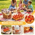 Wooden Food Skewer Rack Natural Wood BBQ Skewer Holder For Barbecue ...