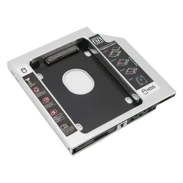 To 2nd HDD SSD Enclosure, 5 Holes Easy To Install Aluminum Alloy Hard Drive Caddy Tray 2 Channel Protection For Laptop