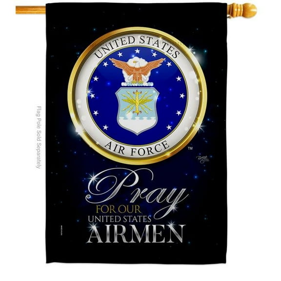 Breeze Decor H120064-BO Pray United States Airmen Armed Forces Air Force Double-Sided Garden Decorative House Flag, Multi Color