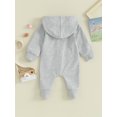 thumbnail image 3 of Bagilaanoe Newborn Baby Girl Boys Hooded Jumpsuits Long Sleeve Bodysuit 3M 6M 12M Infant Zip-up One Piece Romper, 3 of 7