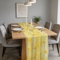 thumbnail image 5 of Pearl Table Runner, Tulle Yellow Summer Cheesecloth 9FT Gauze Cheese Cloth Sheer Chiffon Dining Wedding Birthday Party Bridal Anniversary Holiday Centerpiece Table Decor, 5 of 6