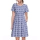 thumbnail image 1 of Fotbe Blue And White Porcelain Chinaware Vestido Largo de Moda para Mujer, Vestido Tipo Camiseta con Manga Corta y Estilo Casual a Rayas y Bloques de Color, 1 of 6
