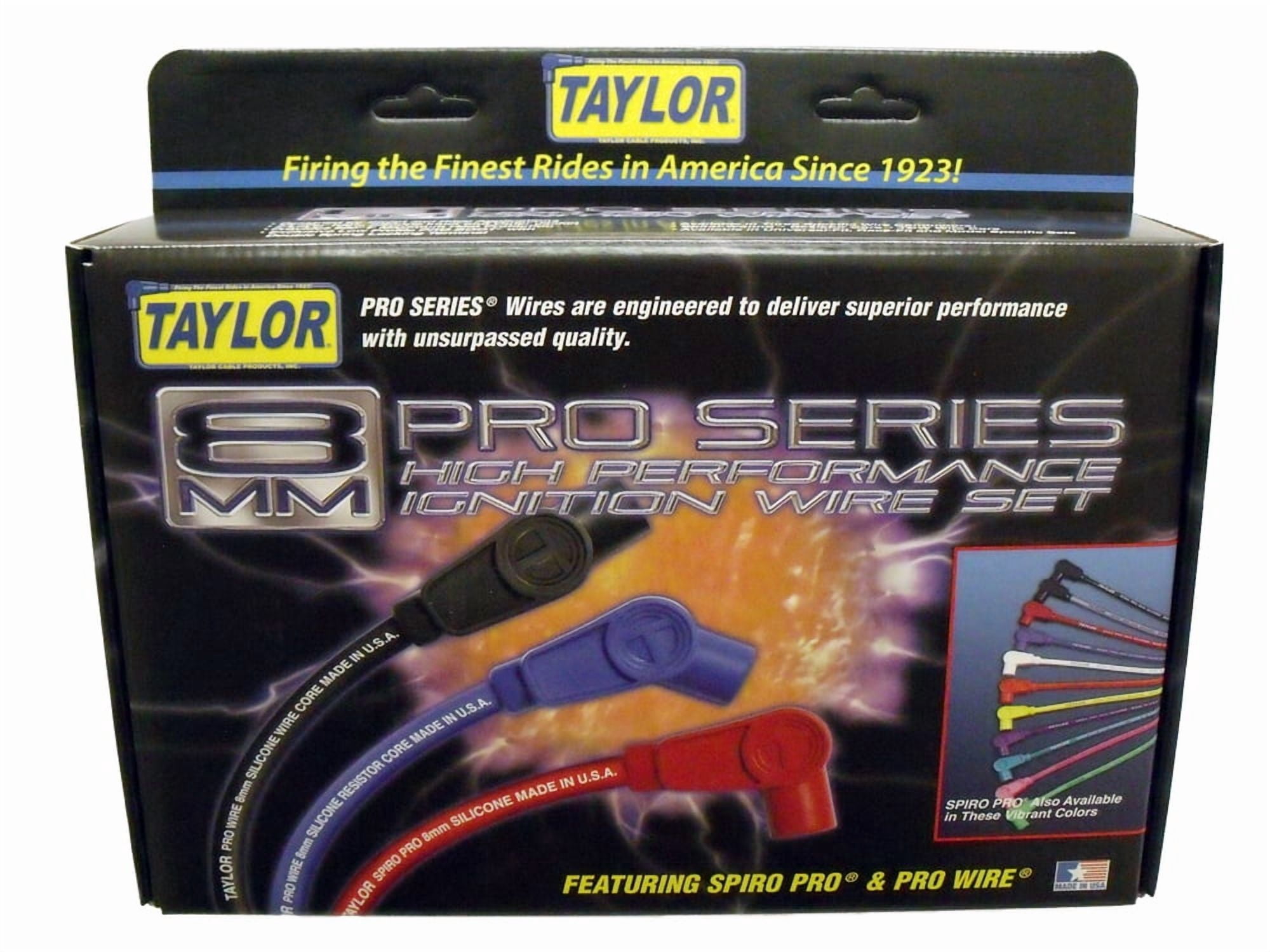 Taylor Cable 74044 Spiro-Pro Spark Plug Wire Set 8mm Black Fits select: 2011 CHEVROLET SILVERADO K1500 LT, 2009 CHEVROLET SILVERADO C1500 LT