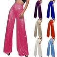 thumbnail image 7 of Lovskoo Women's Elegant Sequin High Waist Wide Leg Party Clubwear Long Zipper Pants Silver, 7 of 7