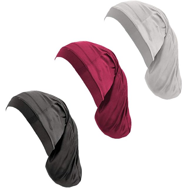 Gorra con rastas y trenzas HUOGUO, spandex satinado, unisex, paquete de 3