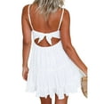 thumbnail image 3 of Gvmfive Womens Spaghetti Strap Lace Skater Dress Ruffled Mini Party Dress, 3 of 8