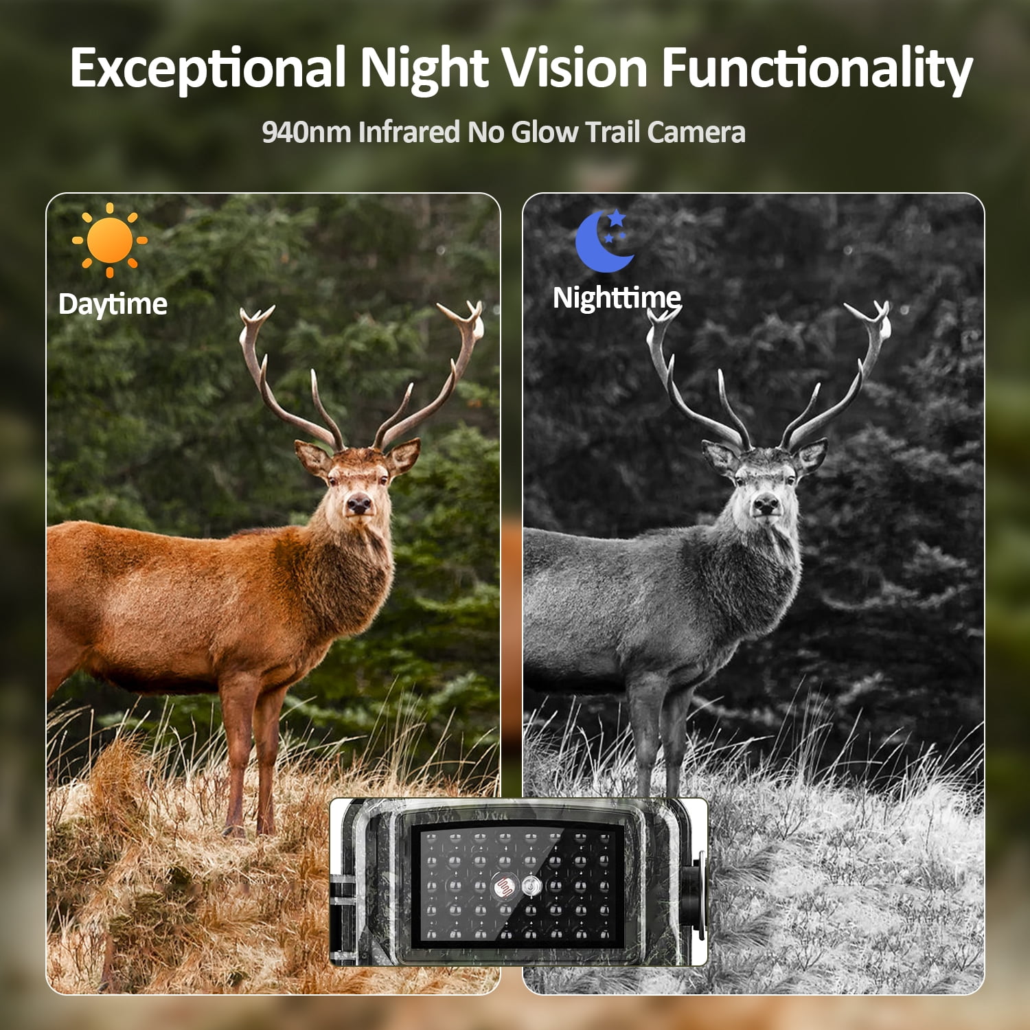 Askmuse 32MP 4K Trail Camera With Motion Activated Night Vision, Wifi Game Camera, Waterproof Mini Trail Camera with 90° Wide Angle , Hunting Camera for Wildlife Monitoring