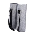 thumbnail image 3 of Bolsa aislada portátil perfecl para botellas de vino 750ml con asas de cuero PU gris, 3 of 8