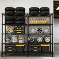 thumbnail image 3 of Legooin 72"W x 18"D x 72"H Garage Storage Rack Height Adjustable Shelving Unit for Industrial Residential Storage 2000lbs Load Capacity, Black, 3 of 7