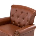 thumbnail image 5 of Tina's Home Mid-Century Accent Armchair Wingback Set of 2 with Wooden Tapered Legs & Upholstered Cushion for Home Living Room, Brown, 5 of 8