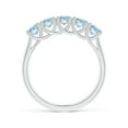 thumbnail image 2 of ANGARA Natural Half Eternity Five Stone Aquamarine Wedding Ring in 14K White Gold for Women (Size-3.8mm) | March Birthstone, Birthday, Anniversary, Jewelry Gift for Women | Natural Aquamarine Ring, 2 of 9