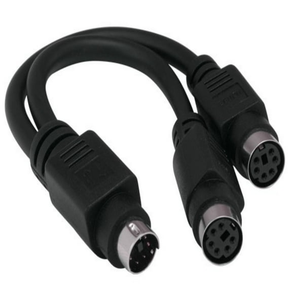 SANOXY Cables and Adapters; 6in Mini-DIN6 Male to Two Mini-DIN6 Female PS/2 Y Cable