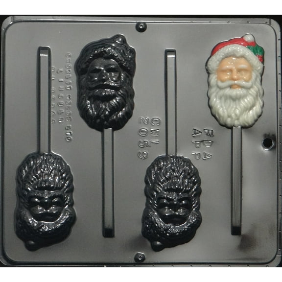 2059 Santa Face Lollipop Chocolate Candy Mold