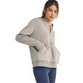 thumbnail image 2 of Women's UltraComfy Quarter-Zip Hoodie, Grey, M, 2 of 5