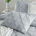 thumbnail image 6 of Pinch Pleat Duvet Cover Set, 3Pc Luxurious Premium Pintuck Style Comforter Cover, 6 of 18