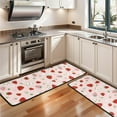 thumbnail image 3 of Kitchen Rugs Sets Of 2,Red Strawberry Plants Fruit Flower Leaf Pink Pattern Anti Fatigue Kitchen Mat Rugs Non Slip Washable,Decorative Kitchen Floor Mats for Kitchen,Sink,Laundry,17"x47"+17"x47", 3 of 5