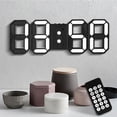 thumbnail image 4 of Reloj de pared LED 3D, reloj des Digital con Control remoto, temporiza Digital/temperatura/fecha, para almacén/oficina/hogar/sala de estar Luz blanca Baoblaze Reloj de pared digital, 4 of 8