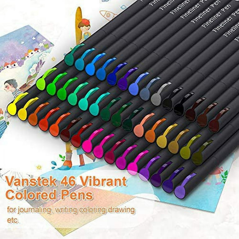 Vanstek 72 Colors Journal Planner Colored Pens, Fineliner Pens for Journaling, Writing Coloring Drawing, Note Taking, Calendar, Planner, Art Office