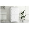 thumbnail image 4 of Bathroom Storage Cabinet, White Freestanding Cabinet with 4 Doors & Adjustable Shelves, Tall Storage Organizer for Bathroom, Bedroom, Living Room, 4 of 9