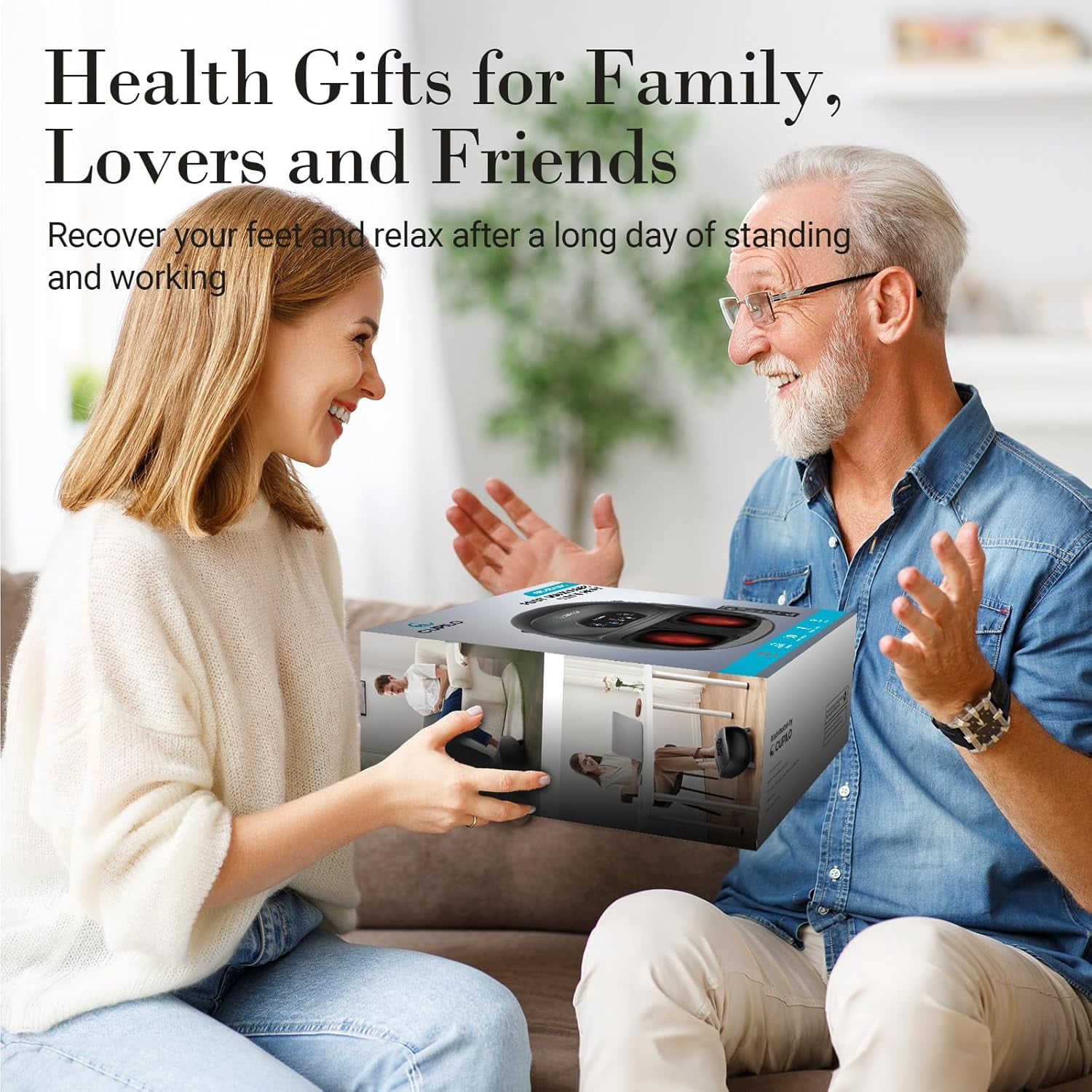 Cupilo Shiatsu Foot Massager, Upgraded Full Feet Massager with Remote Control, 3 Heating, 3 Compression, 3 Deep Kneading & Timer for Plantar Fasciitis, Neuropathy, Gifts for Women Men, Fits Up to 14"