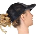 thumbnail image 4 of EONQY Ponytail Baseball Cap, Women's High Ponytail Hat Sun Hat Peaked Cap Versatile Washed Dad Hat for Outdoor Sports Such as Jogging and Tennis, 4 of 7