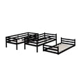 thumbnail image 6 of Bellemave Triple Bunk Bed Twin Size  Convertible 3 Bunk Bed with Ladders Twin over Twin over Twin Bunk Bed Wooden Low Floor Bunk Bed Frame forTeens, Black, 6 of 12