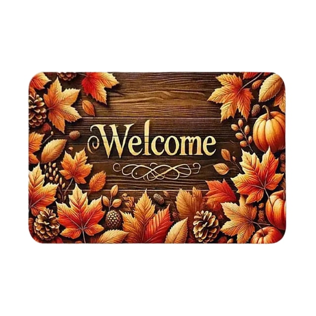 Fall Door Mat Maple Leaf Porch Welcome Mat Home Decor Pumpkin Foot Mat Halloween Thanksgiving Halloween Mat Halloween Door Mat