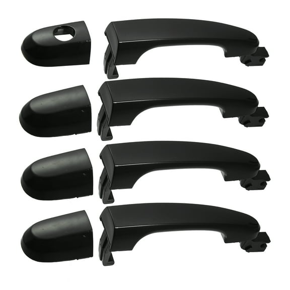 4pcs 82651-1F010 Car Exterior Door Handle Front/Rear Left/Right Black Replacement for Kia Sportage 2005-2010