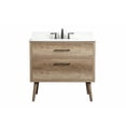 thumbnail image 3 of 36 inch single bathroom vanity in natural oak with backsplash, 3 of 8