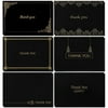 Sustainable Greetings 120-Pack Thank You Greeting Cards with Envelopes, Black with Gold Foil, 4 x 6 inches