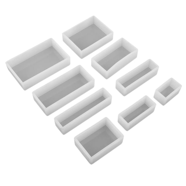 9pcs de Silicona Alimentario Reutilizable Rectangular Bandeja para Fabricación Jabones Sunnimix Moldes para hacer joyas