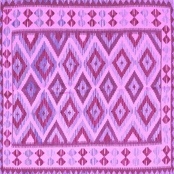 Ahgly Company Indoor Square Southwestern Purple Country Area Rugs, 4' Square