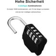 thumbnail image 3 of 4 Digit Combination Lock, Resettable Code For Customized Security, Weatherproof Padlock With Sturdy Zinc Alloy Build, Wide Application, Conveniently Portable, Black, 2 Pieces, 3 of 6