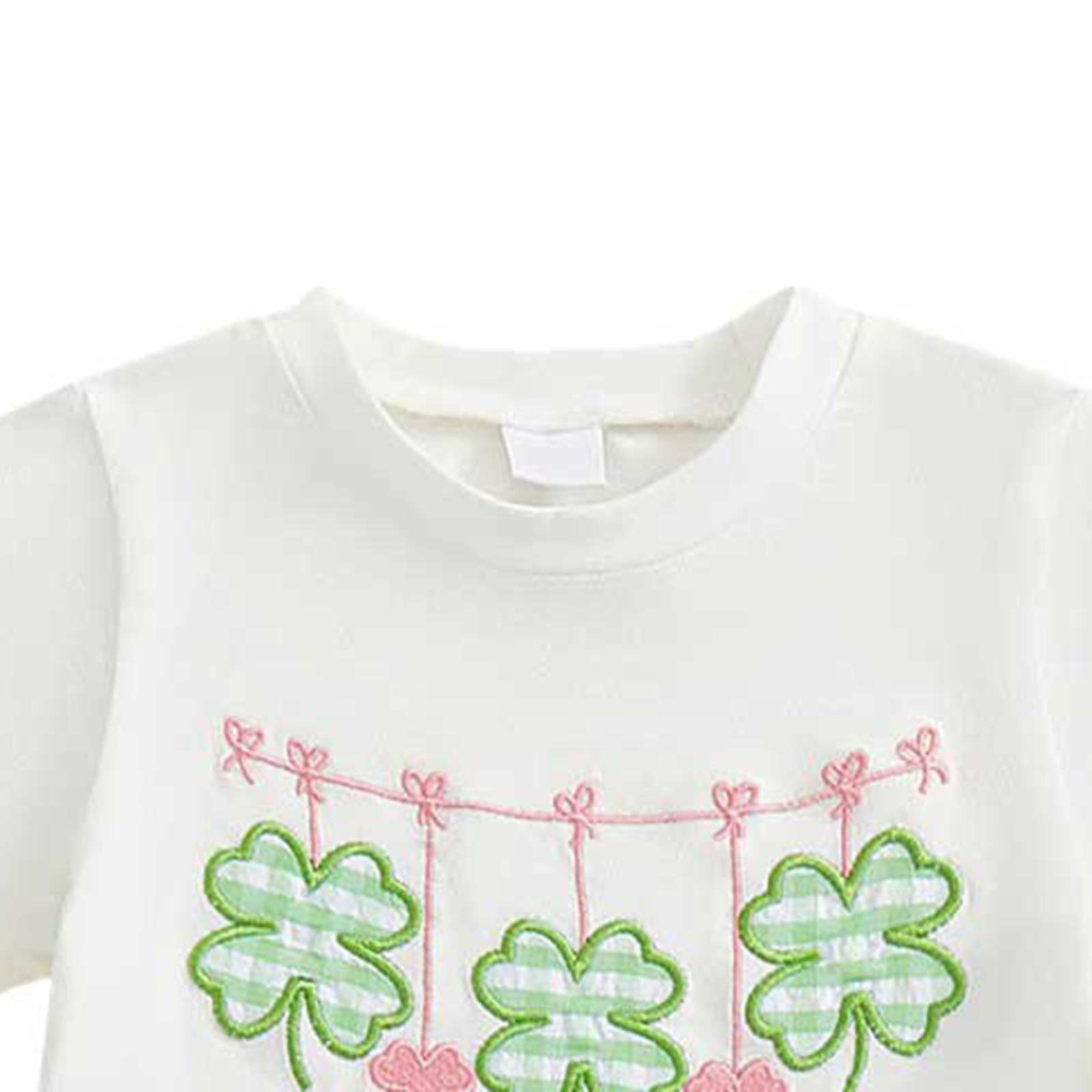 Tennyeal Baby Girl Clothes Baby Girl Outfit Short Sleeve Tops Plaid Flared Pants Set Toddler Girl Clothes for 3-4 Years,White