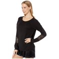 thumbnail image 3 of P.J. Salvage Womens Lace-Detail Pajama Sweater, Black, Medium, 3 of 3
