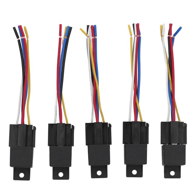 5 Uds 5 Pines 12V 40A Relé Automotriz Relé Impermeable para Coche con Arnés Carcasa de Cobre ABS ANGGREK Otros