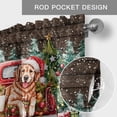 thumbnail image 6 of Christmas Farmhouse Short Window Curtain Valances, Winter Farmhouse Xmas Tree Dogs Red Truck Rod Pocket Kitchen Valances for Living Room Bedroom Bathroom Cafe 42" x 12", 6 of 8