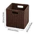 thumbnail image 3 of Yonrjhukm Imitation Rattan Woven Storage Basket, Foldable Home Organizer for Clothes, Toys, and Sundries, Multi-functional Decorative Storage Box for Living Room and Kid's Room, 3 of 7