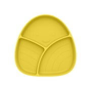 Guvpev Cute Dinosaur Plates Baby Utensils Silicone Plate Silicone Baby Plates - Yellow
