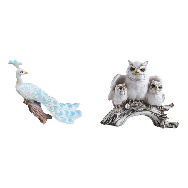 Escultura De Búho Pavo Real, Figura Decorativa Para Jardín, Artesanía, Estatua Para Decoración Del Hogar, Mesa De Patio, Decoración Moderna De Animales, Mueble De Noche