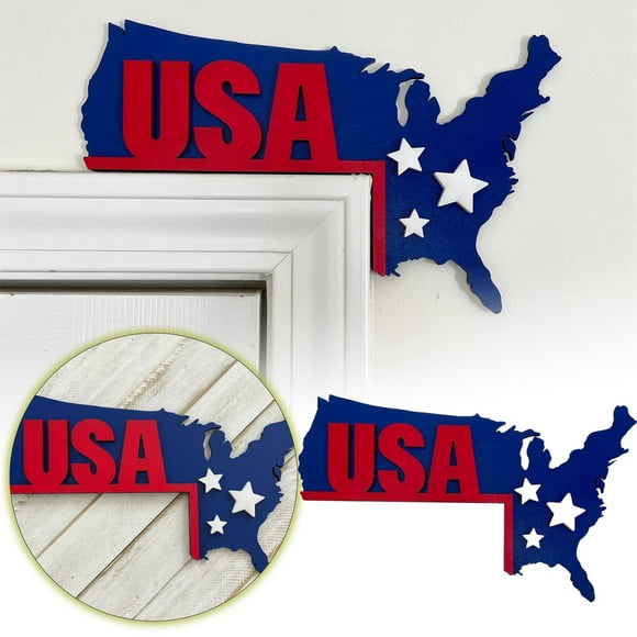Binwennn Independence Day Wooden Door Corner Door Frame Decoration With A Great Sense Of Atmosphere And Design Beautiful And Beautiful Car Hanger Glass Chandelier Beads Christmas Wooden Decorations