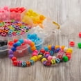 thumbnail image 7 of 500+ Pieces Pony Beads Craft Kit - Jewelry Making Set with Cord, 12 Colors of Beads, Letter Beads, & Case, 7 of 7
