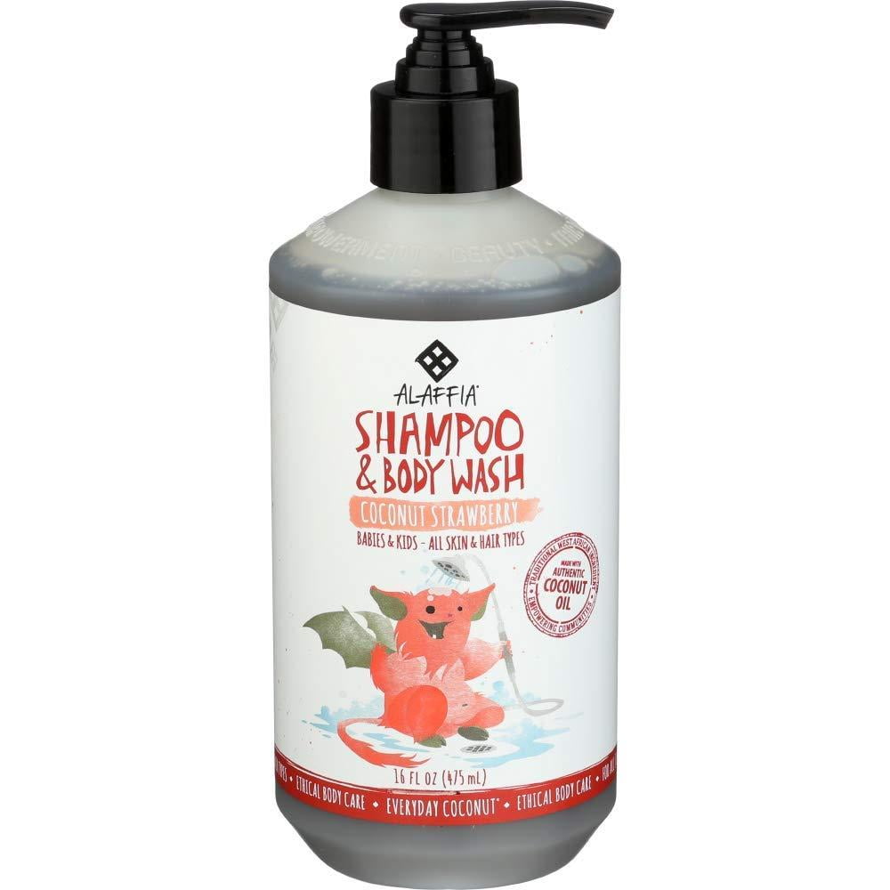 Alaffia Everyday Shampoo And Body Wash Coconut Strawberry, 16 Oz