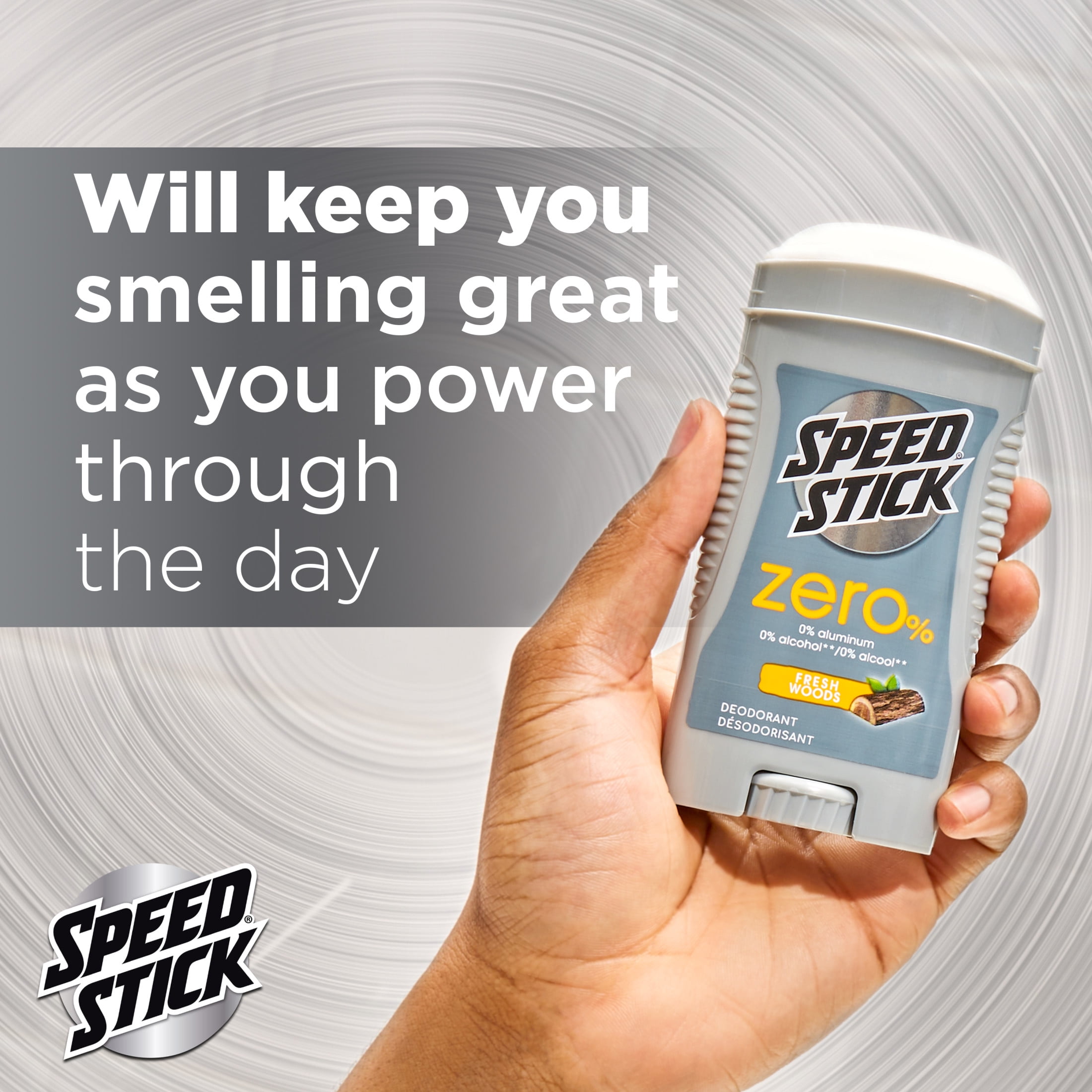 Speed Stick Zero Deodorant for Men, Fresh Woods, 2.7 Oz