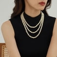 thumbnail image 2 of Mightlink Elegant Women Faux Pearls Sweater Necklace Double Layer Long Necklace Simple Versatile Sweater Chain, 2 of 6