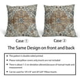 thumbnail image 5 of Brown Navy Blue Ethnic Boho Pillow Covers 16X16 Inch Bohemian Carpet Vintage Pillow Cases Gold Black Tan Floral Throw Pillow Set of 2 Home Decor for Room Bedroom Outdoor Porch Patio Cushion, 5 of 6